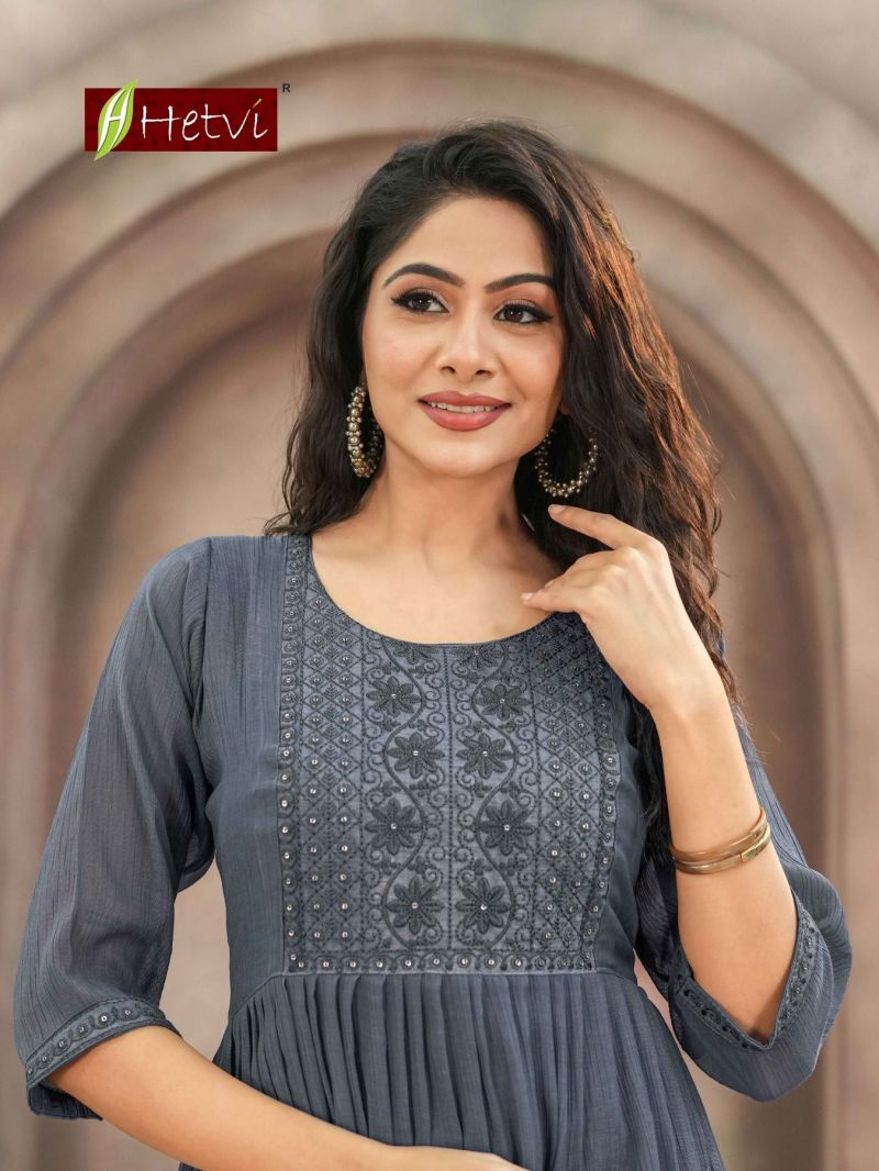 Hetvi Girisha Mul Chiffon Kurti - Amrah Wholesale