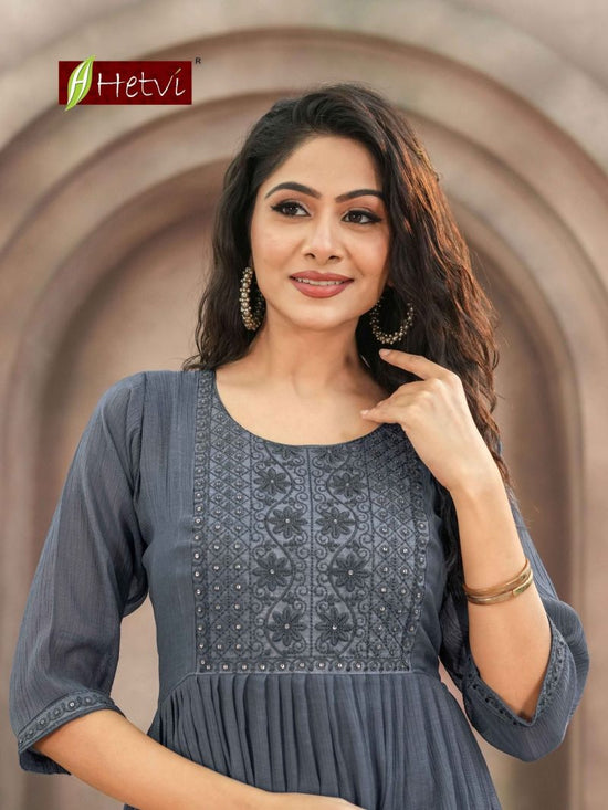Hetvi Girisha Mul Chiffon Kurti - Amrah Wholesale
