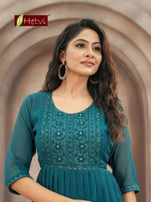 Hetvi Girisha Mul Chiffon Kurti - Amrah Wholesale