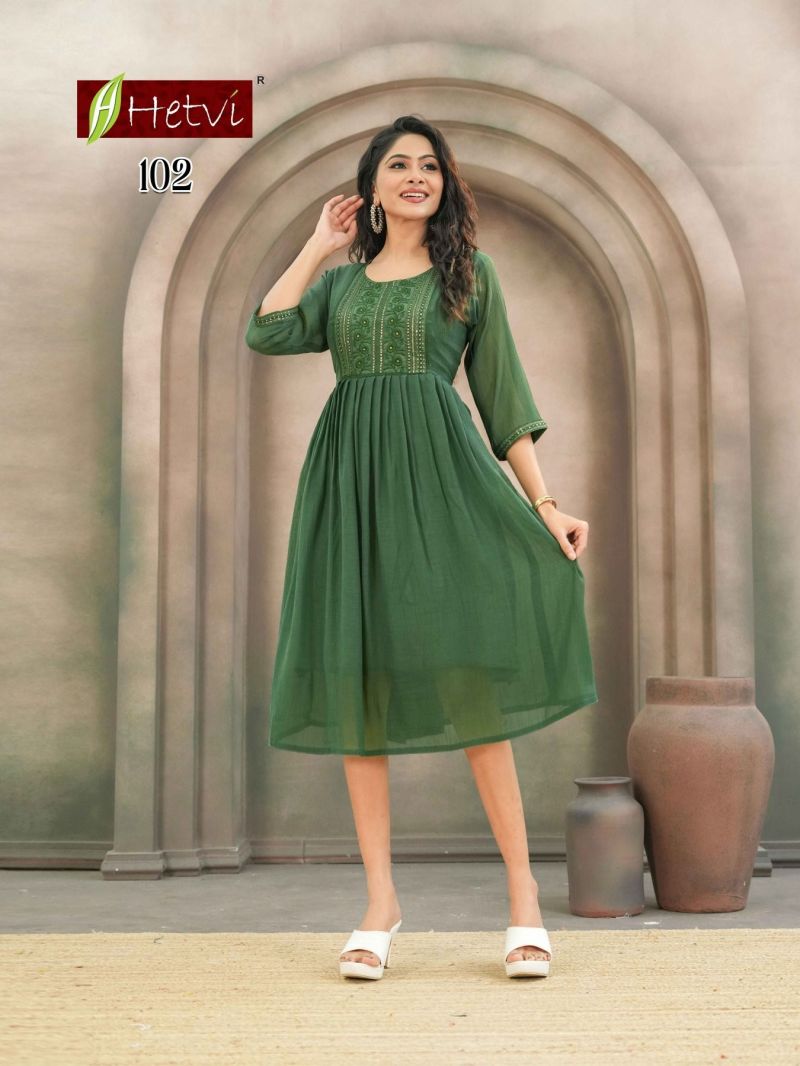 Hetvi Girisha Mul Chiffon Kurti - Amrah Wholesale