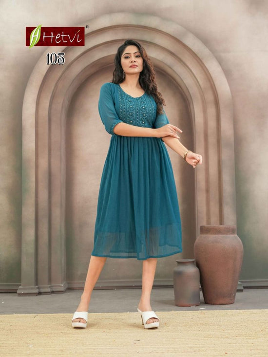Hetvi Girisha Mul Chiffon Kurti - Amrah Wholesale