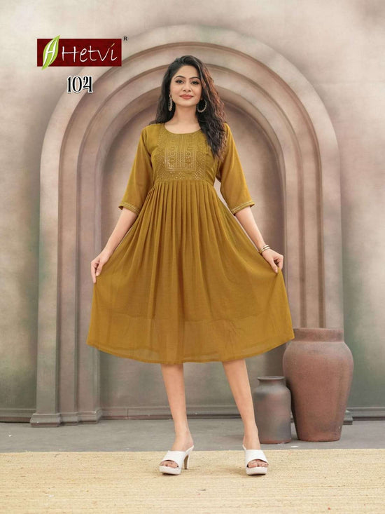 HETVI GRISHA Chiffon Stitched Kurti - Amrah Wholesale