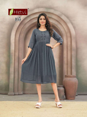 HETVI GRISHA Chiffon Stitched Kurti - Amrah Wholesale