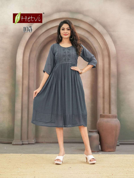 HETVI GRISHA Chiffon Stitched Kurti - Amrah Wholesale