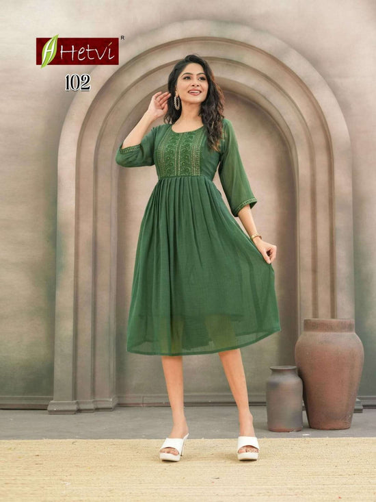 HETVI GRISHA Chiffon Stitched Kurti - Amrah Wholesale