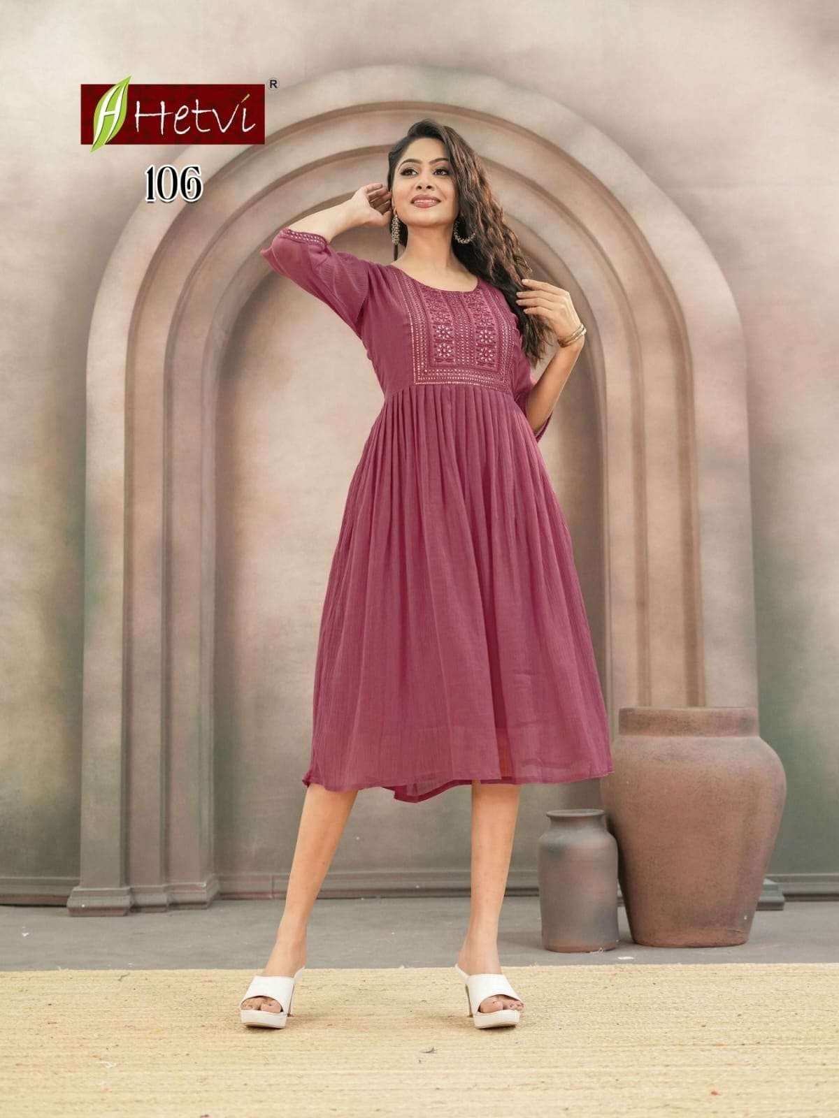 HETVI GRISHA Chiffon Stitched Kurti - Amrah Wholesale