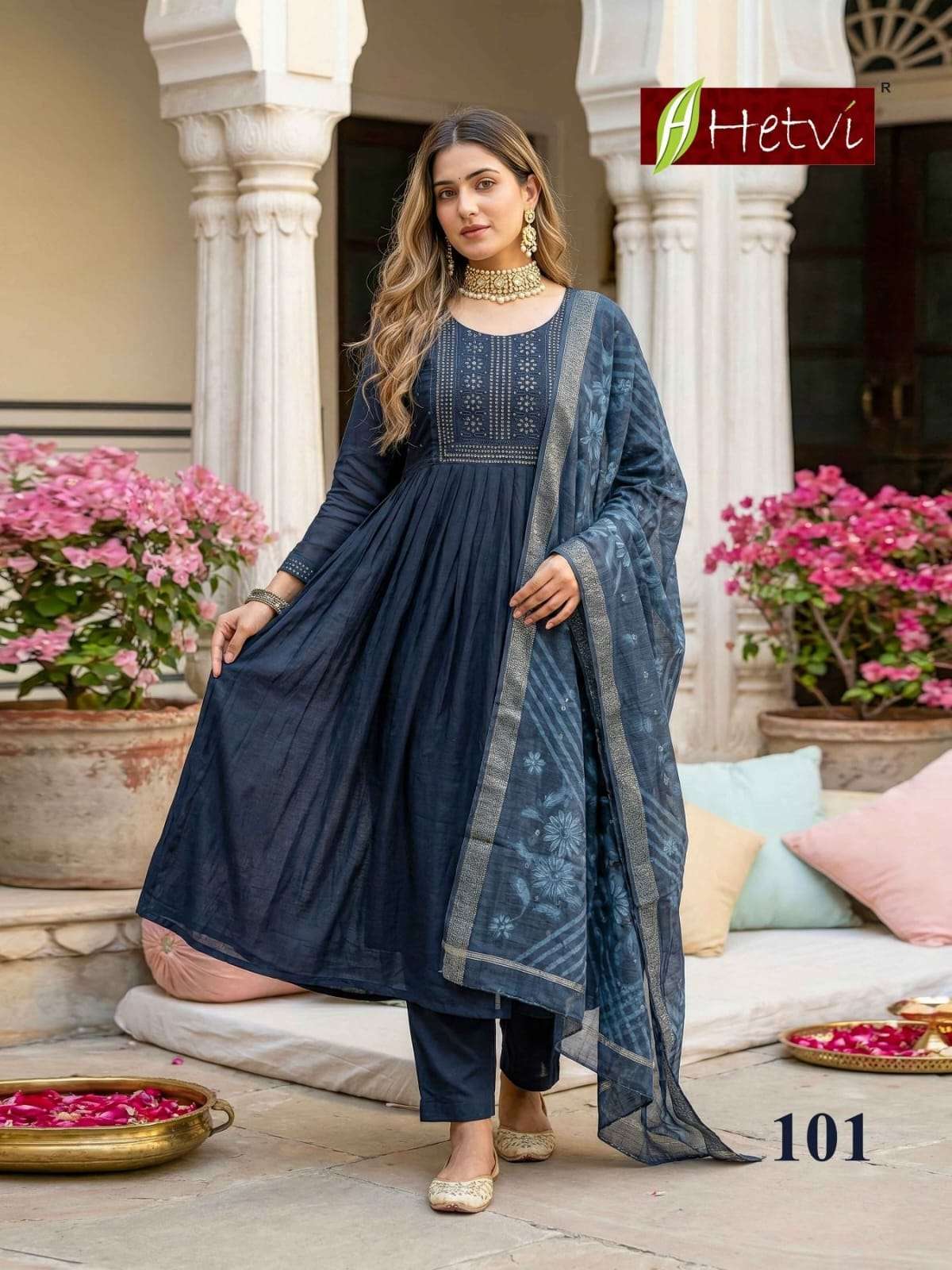 Hetvi Helee Chanderi Stitched Salwar Suit Set