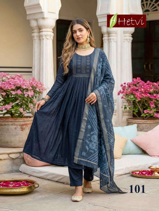 Hetvi Helee Chanderi Stitched Salwar Suit Set