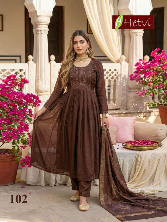 Hetvi Helee Chanderi Stitched Salwar Suit Set