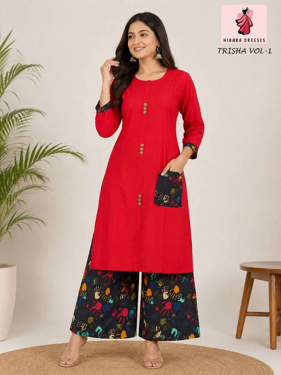 Hiaara Dresses Trisha Vol 1 Pure Rayon Kurti Palazzo Set