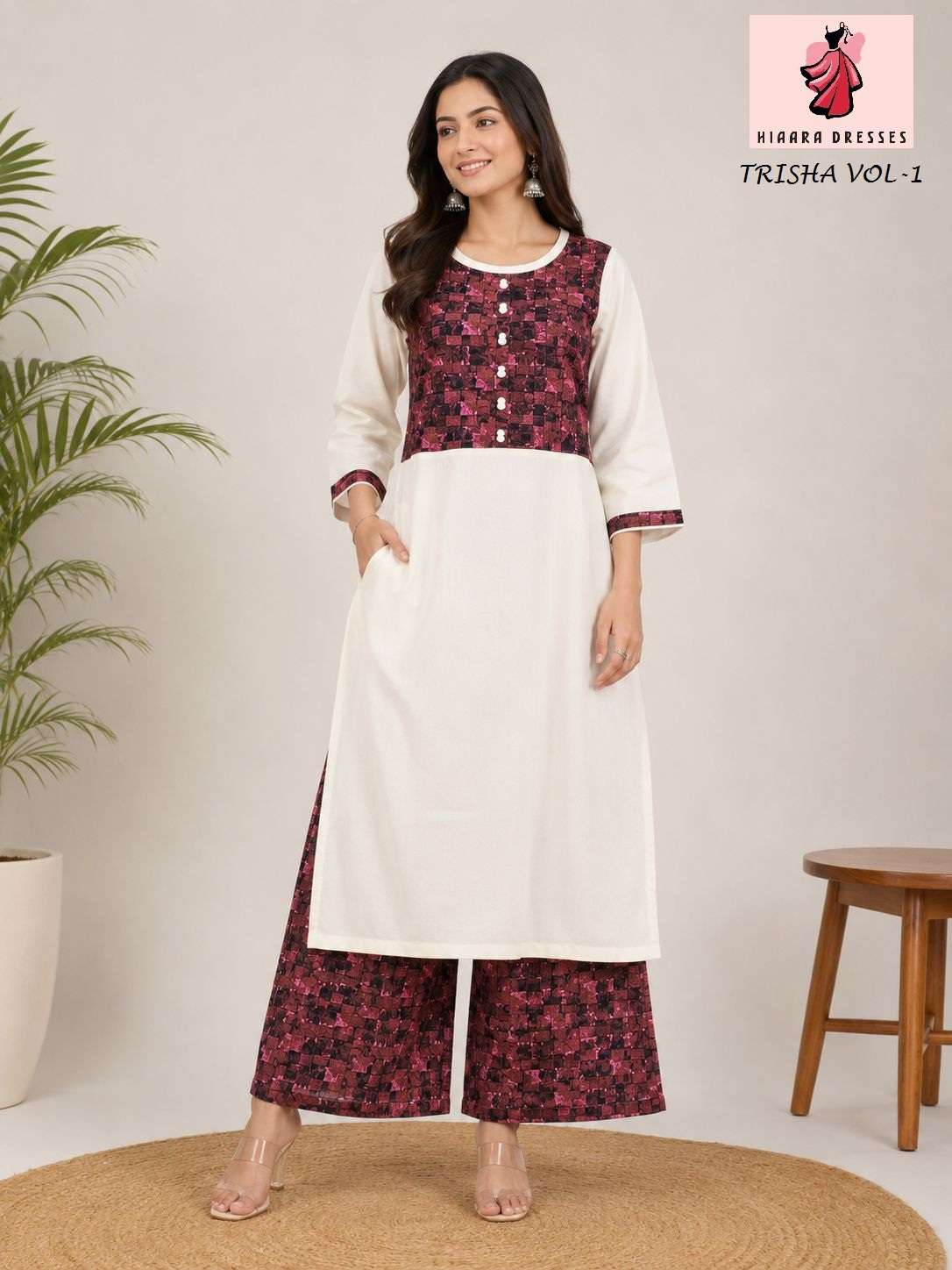 Hiaara Dresses Trisha Vol 1 Pure Rayon Kurti Palazzo Set