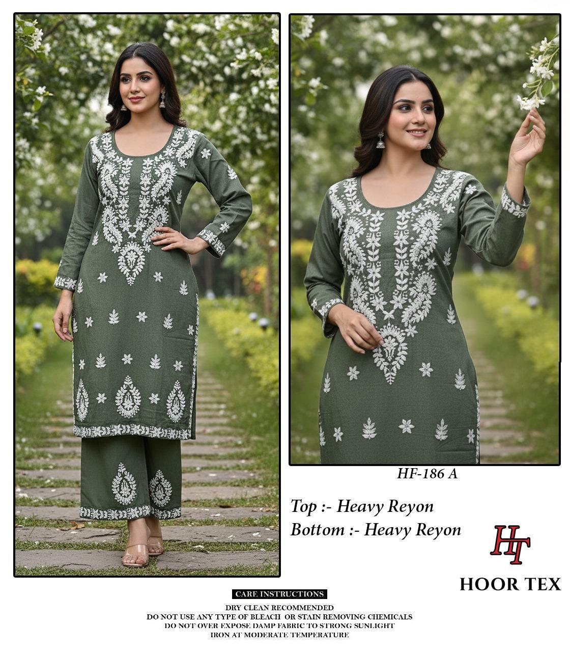 Hoor Tex 186 A To D Rayon Kurti Set Wholesale Surat - Amrah Wholesale