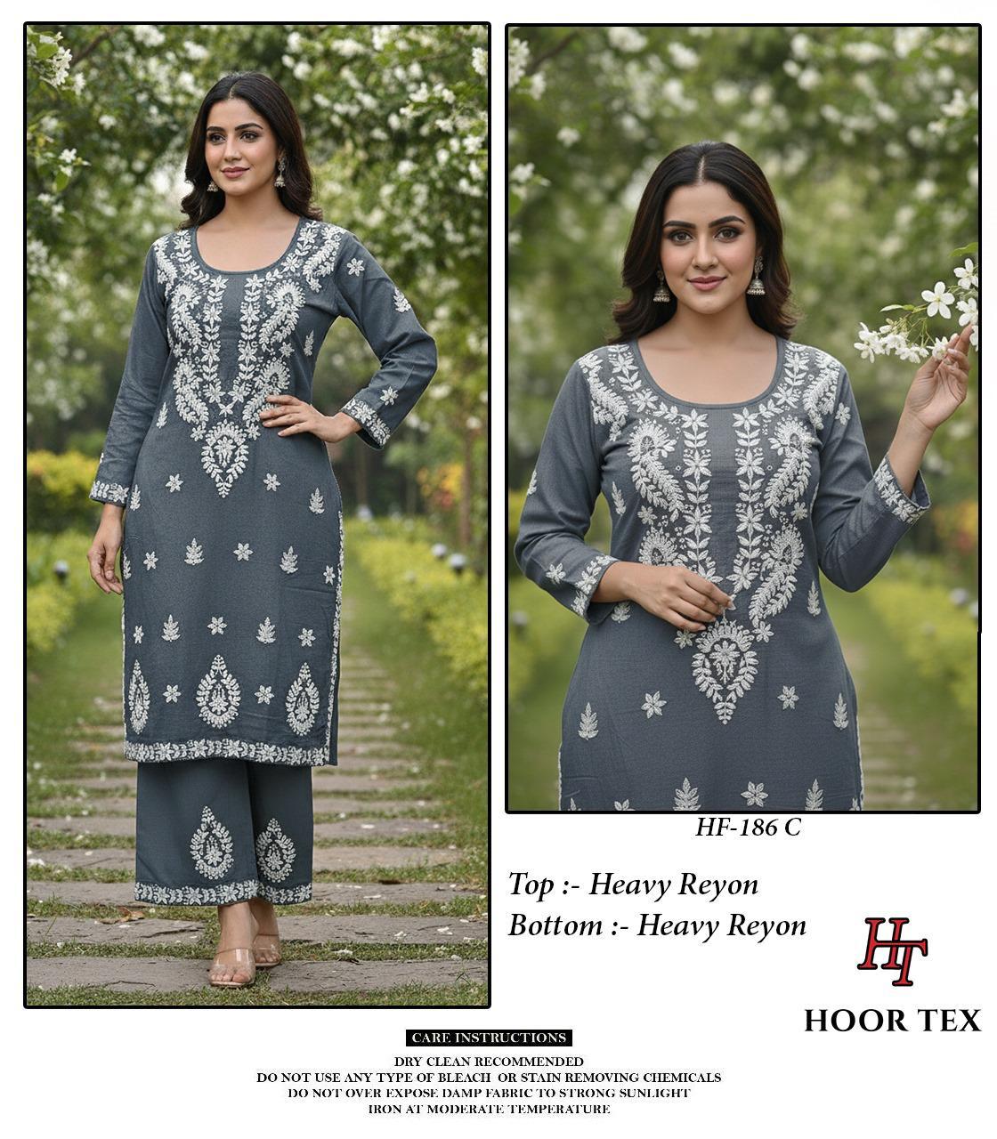 Hoor Tex 186 A To D Rayon Kurti Set Wholesale Surat - Amrah Wholesale