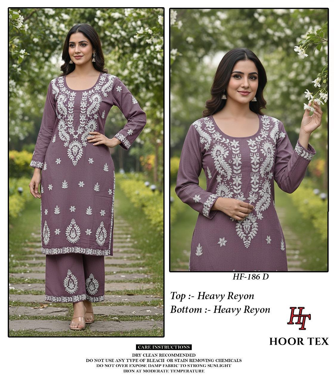 Hoor Tex 186 A To D Rayon Kurti Set Wholesale Surat - Amrah Wholesale