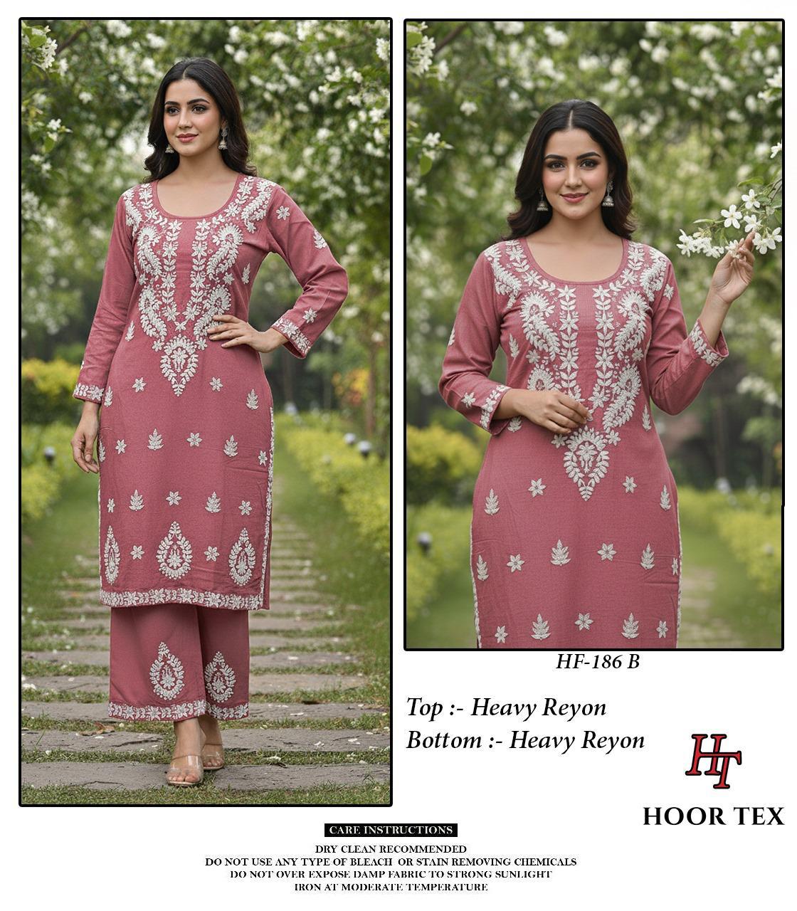 Hoor Tex 186 A To D Rayon Kurti Set Wholesale Surat - Amrah Wholesale