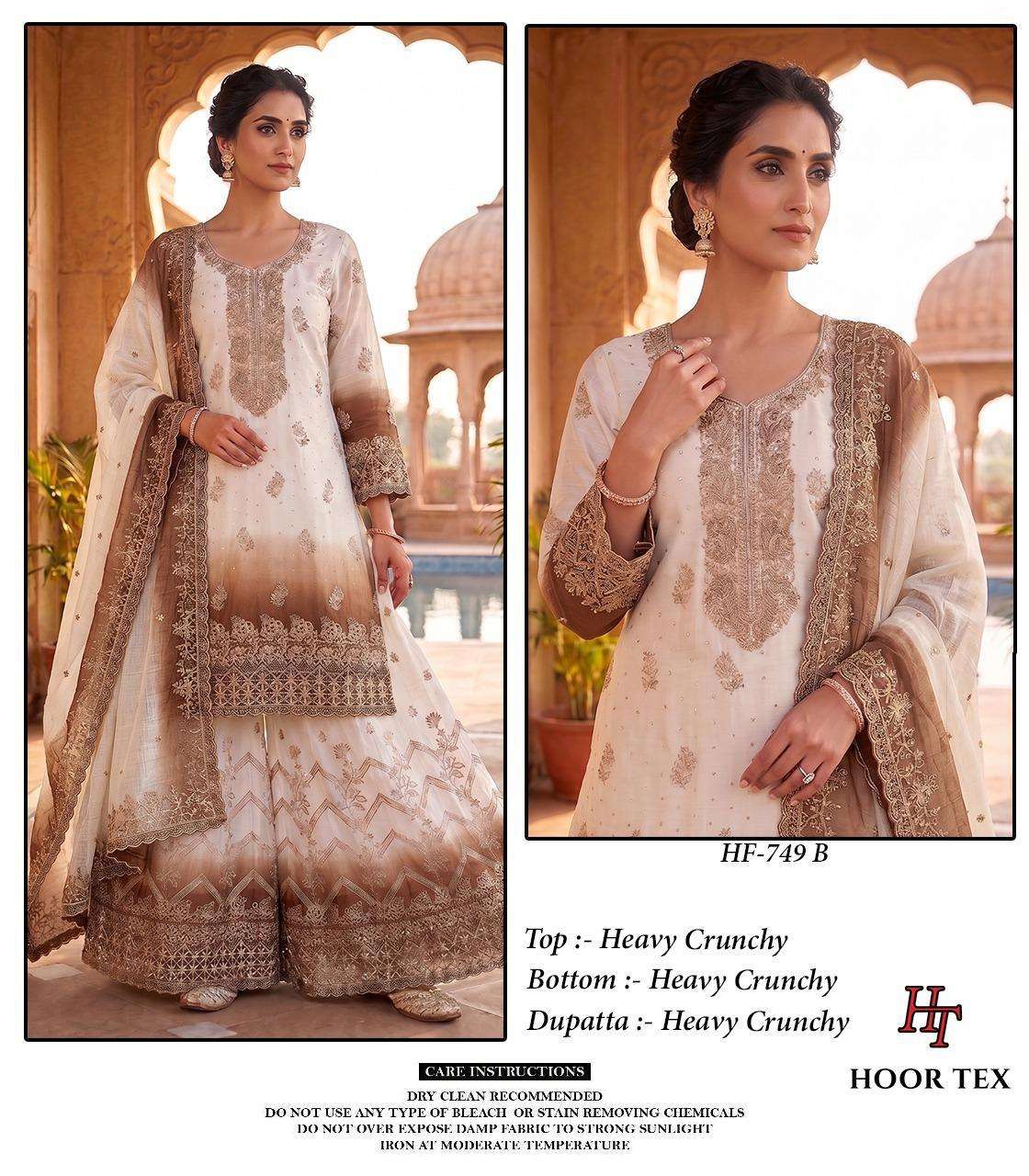 Hoor Tex HF-749 Crunchy Embroidery Stitched Pakistani Suit Set
