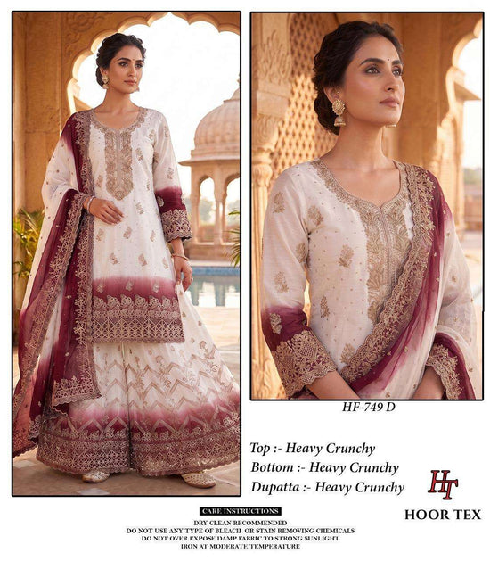 Hoor Tex HF-749 Crunchy Embroidery Stitched Pakistani Suit Set