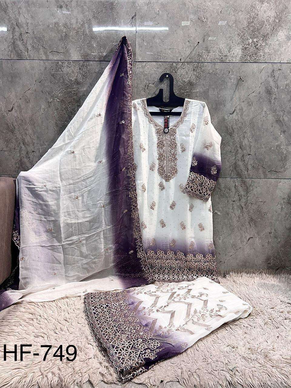 Hoor Tex HF-749 Crunchy Embroidery Stitched Pakistani Suit Set