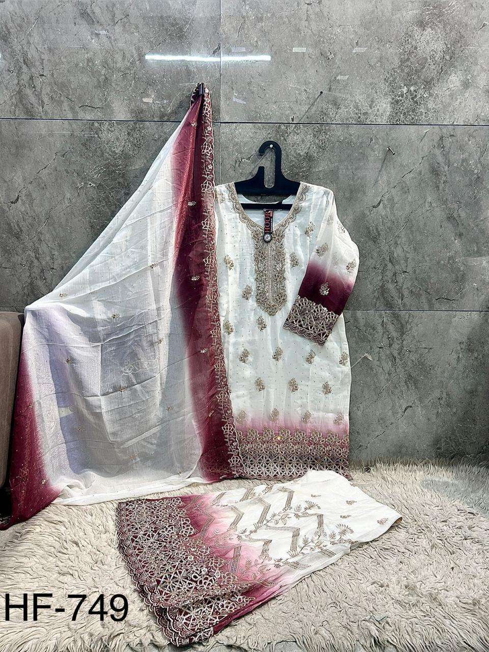Hoor Tex HF-749 Crunchy Embroidery Stitched Pakistani Suit Set