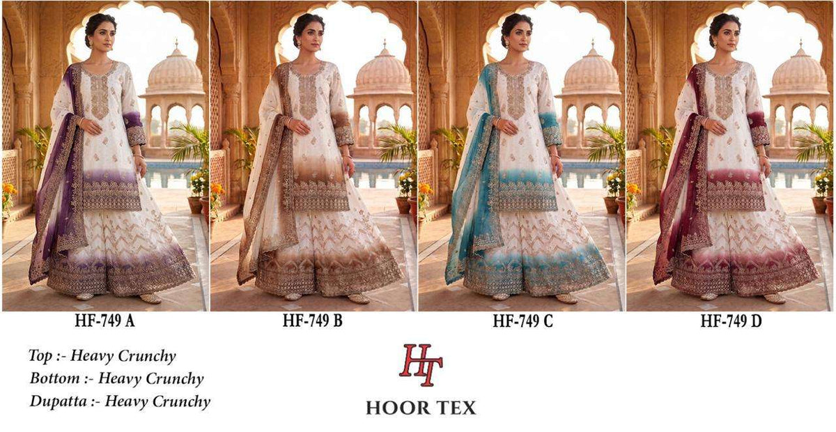 Hoor Tex HF-749 Crunchy Embroidery Stitched Pakistani Suit Set