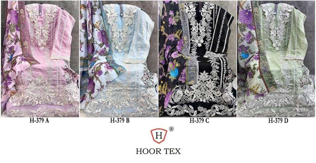 Hoor Tex H - 379 Cotton Pakistani Suit Wholesale Surat India - Amrah Wholesale
