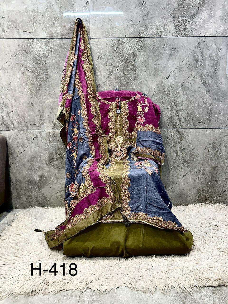 Hoor Tex H - 418 Pakistani Suit Set Wholesale Catalogue - Amrah Wholesale