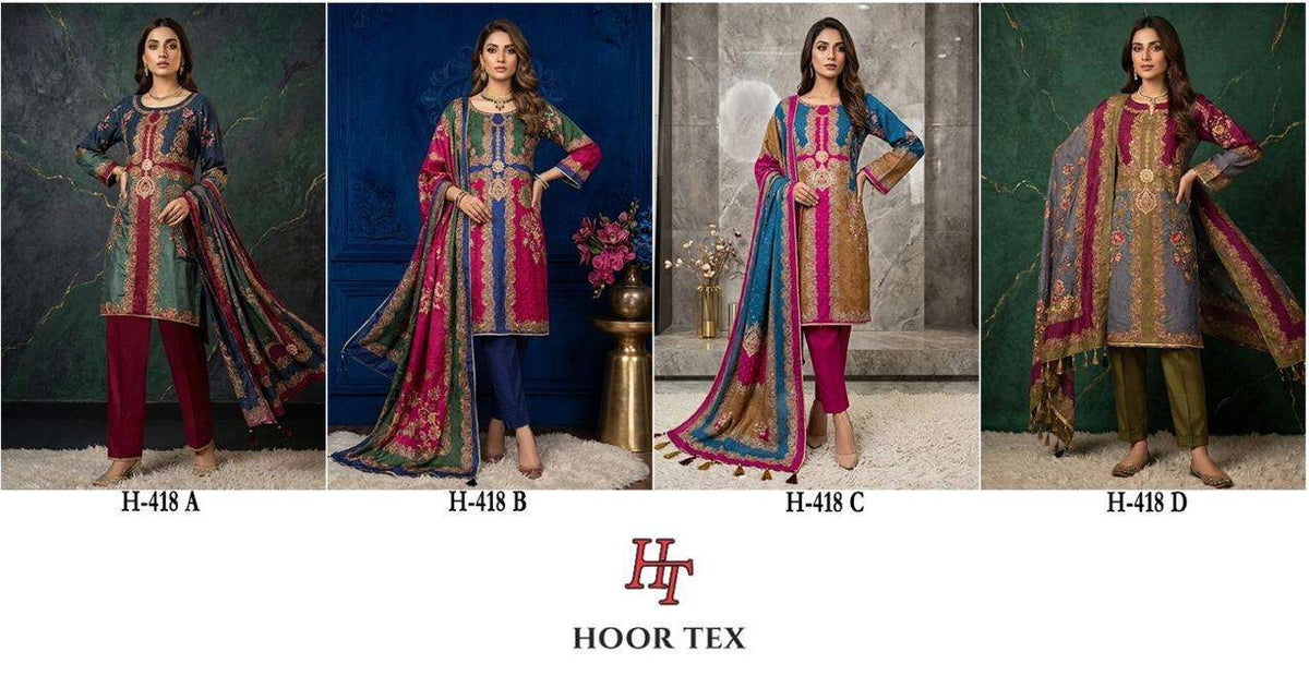 Hoor Tex H - 418 Pakistani Suit Set Wholesale Catalogue - Amrah Wholesale