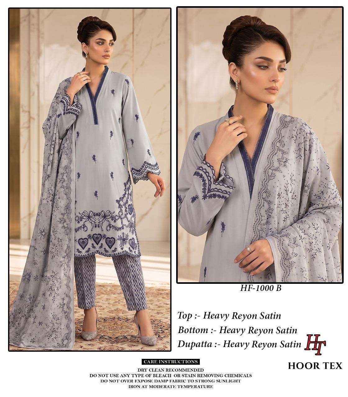 Hoor Tex HF-1000 Rayon Satin Stitched Pakistani Suit Set