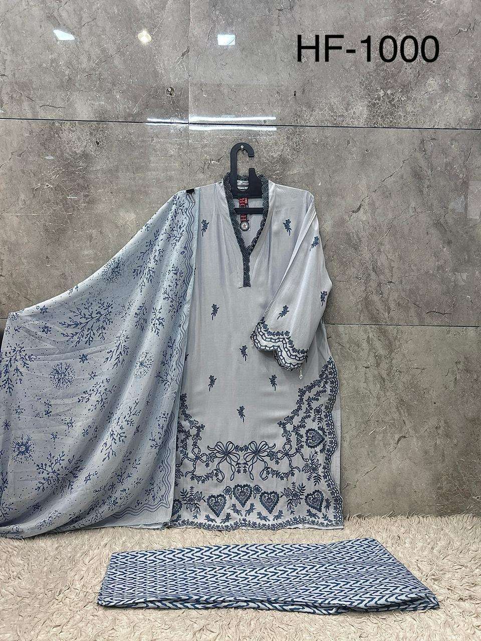 Hoor Tex HF-1000 Rayon Satin Stitched Pakistani Suit Set