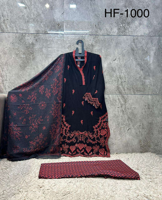 Hoor Tex HF-1000 Rayon Satin Stitched Pakistani Suit Set