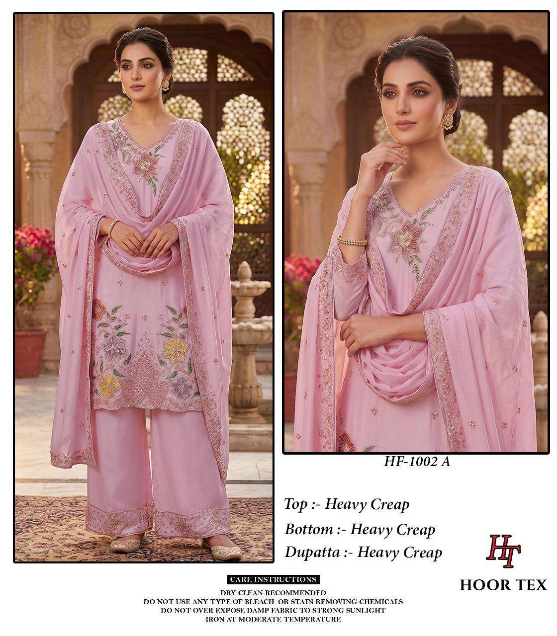 Hoor Tex HF-1002 Crepe Embroidered Stitched Pakistani Suit Set