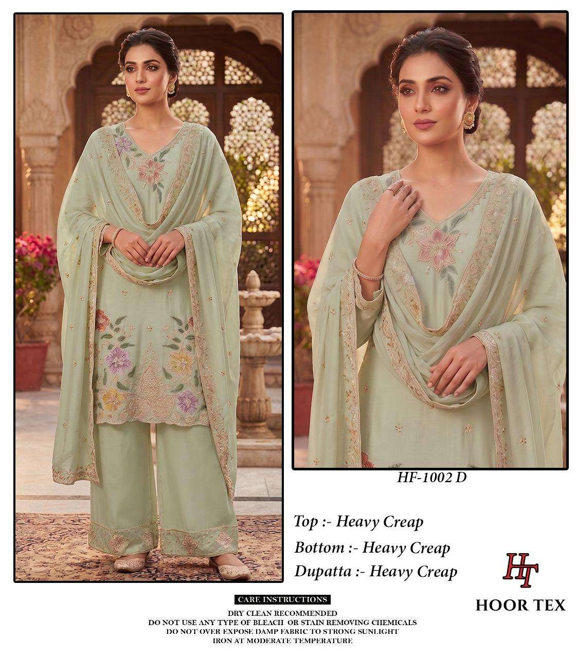 Hoor Tex HF-1002 Crepe Embroidered Stitched Pakistani Suit Set