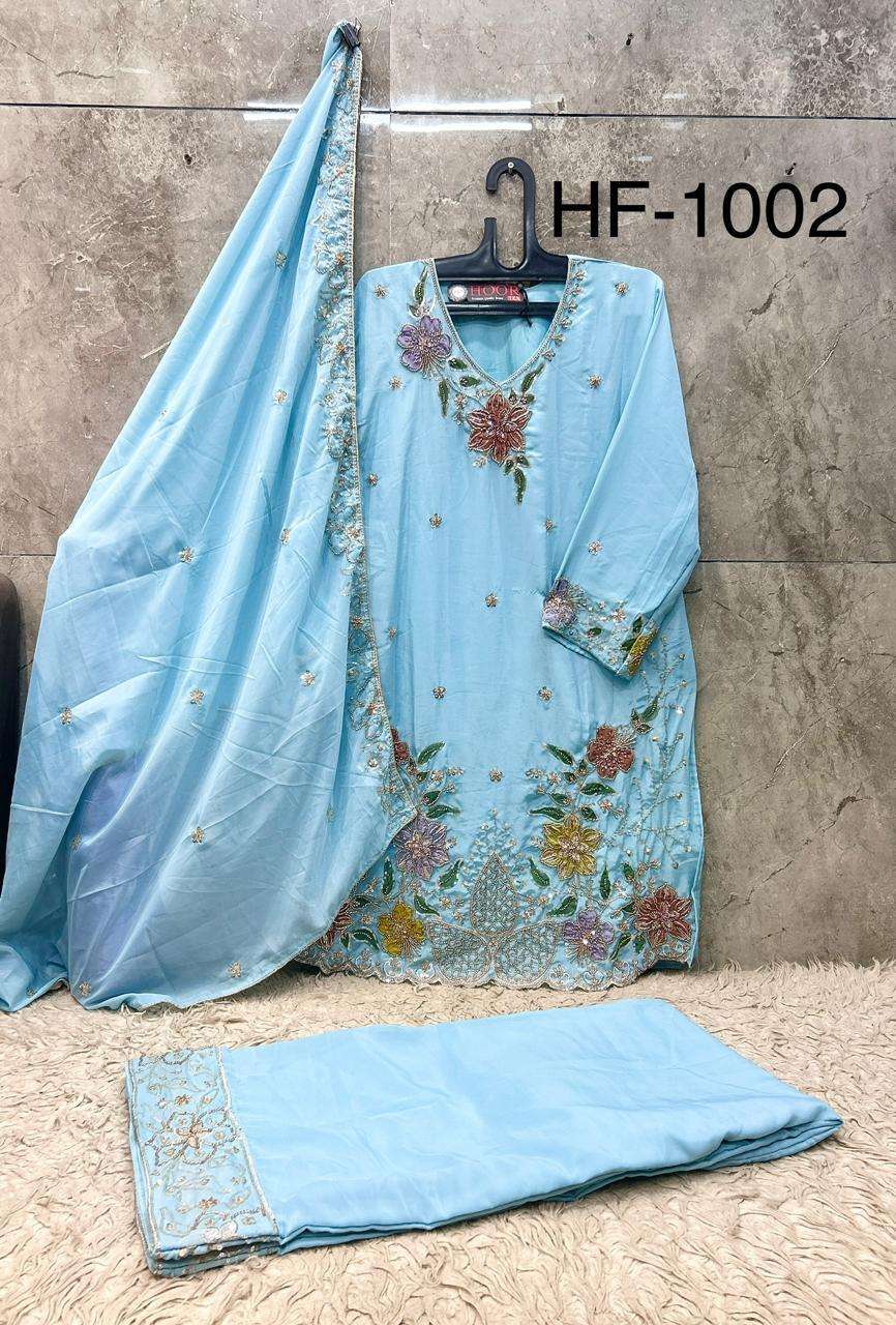 Hoor Tex HF-1002 Crepe Embroidered Stitched Pakistani Suit Set