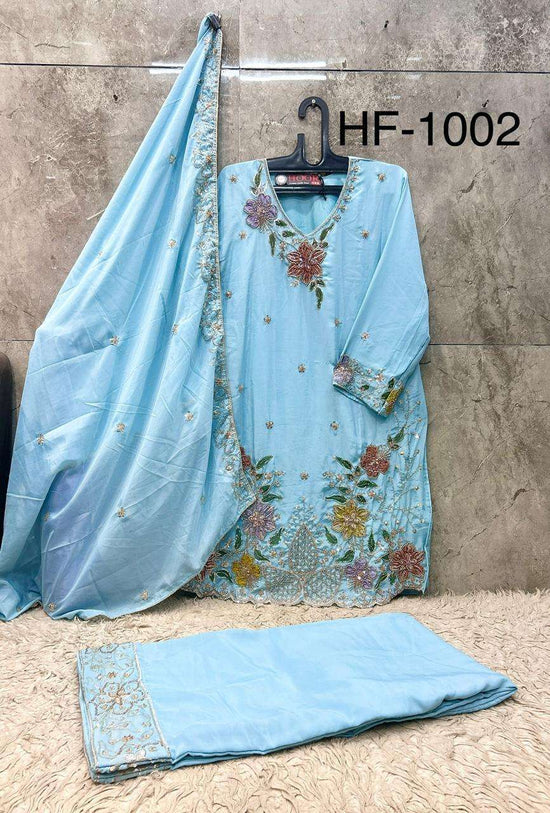 Hoor Tex HF-1002 Crepe Embroidered Stitched Pakistani Suit Set