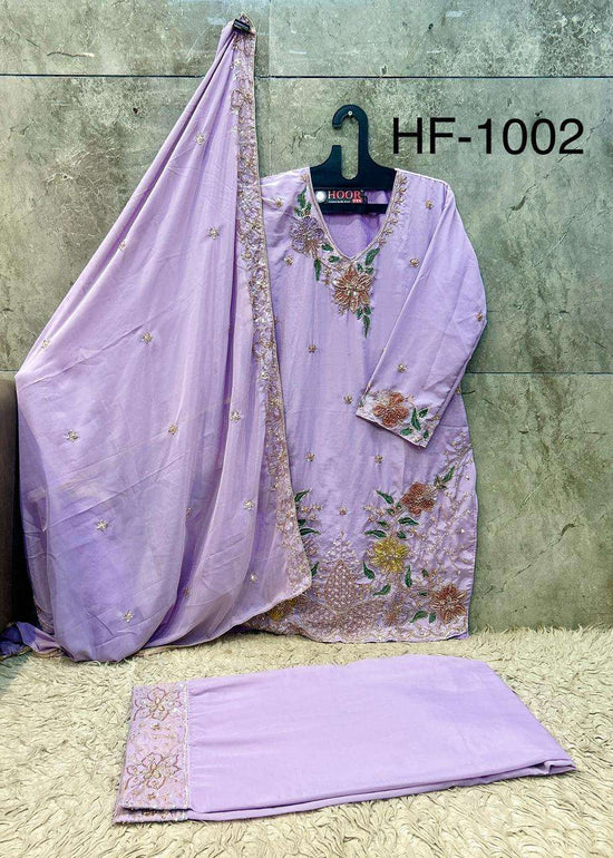 Hoor Tex HF-1002 Crepe Embroidered Stitched Pakistani Suit Set