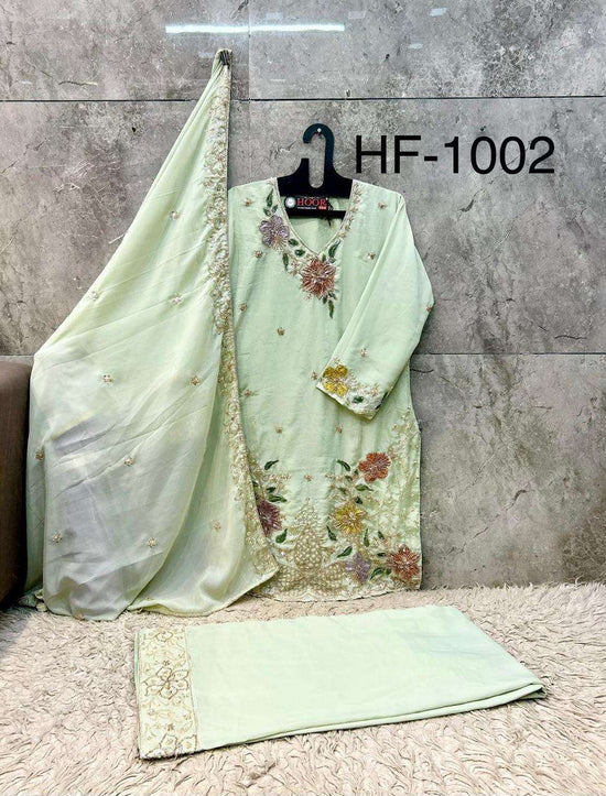 Hoor Tex HF-1002 Crepe Embroidered Stitched Pakistani Suit Set