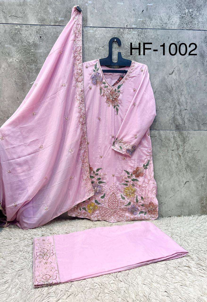 Hoor Tex HF-1002 Crepe Embroidered Stitched Pakistani Suit Set