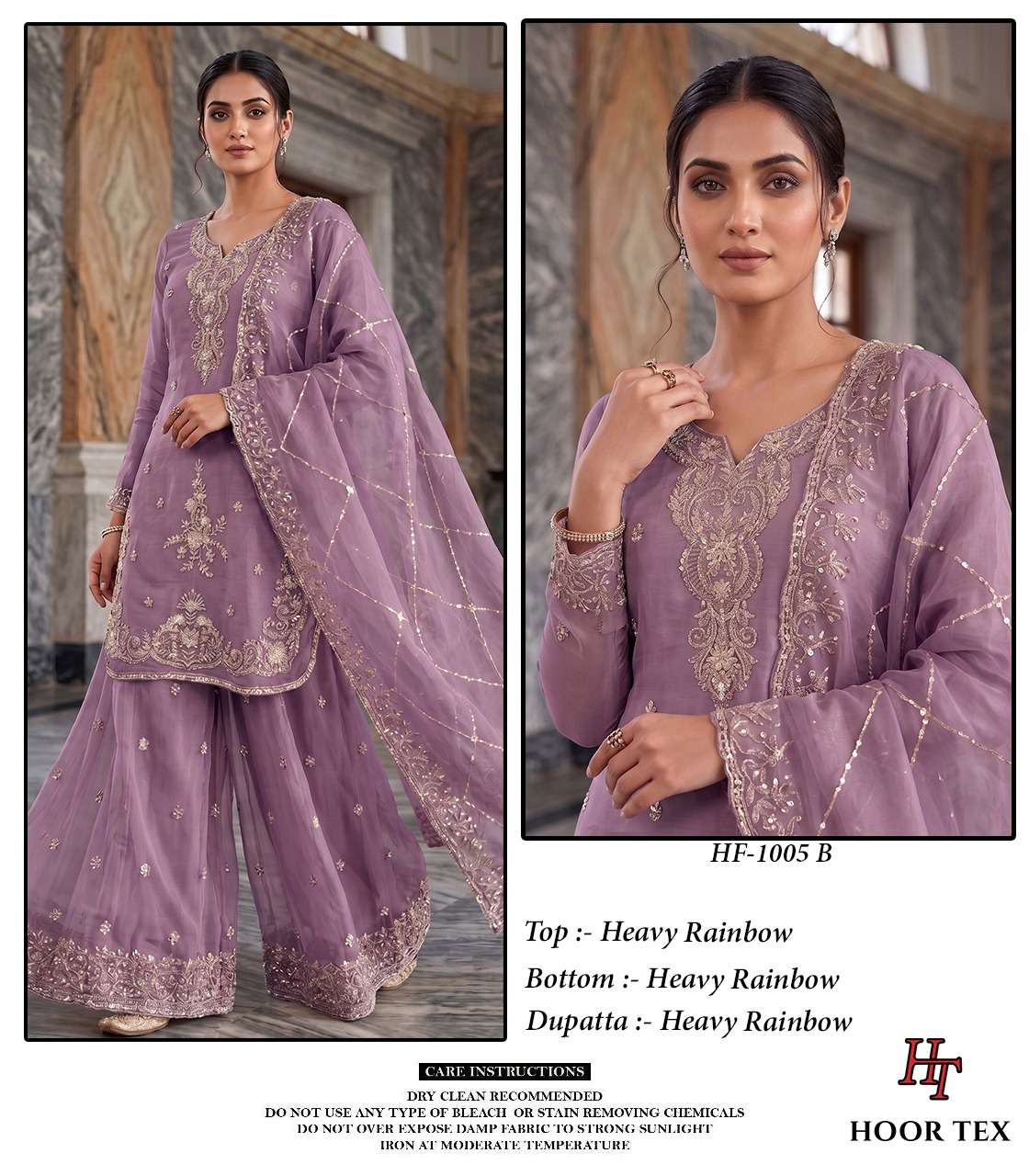 Hoor Tex HF-1005 Rainbow Embroidered Ready to Wear Sharara Salwar Suit Set