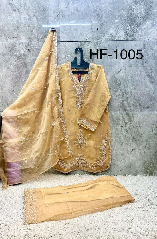 Hoor Tex HF-1005 Rainbow Embroidered Ready to Wear Sharara Salwar Suit Set