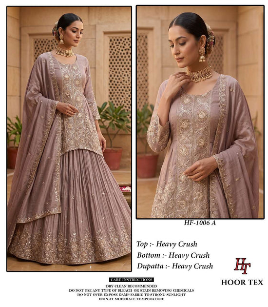 Hoor Tex HF-1006 Crush Embroidered Ready To Wear Pakistani Suit Set