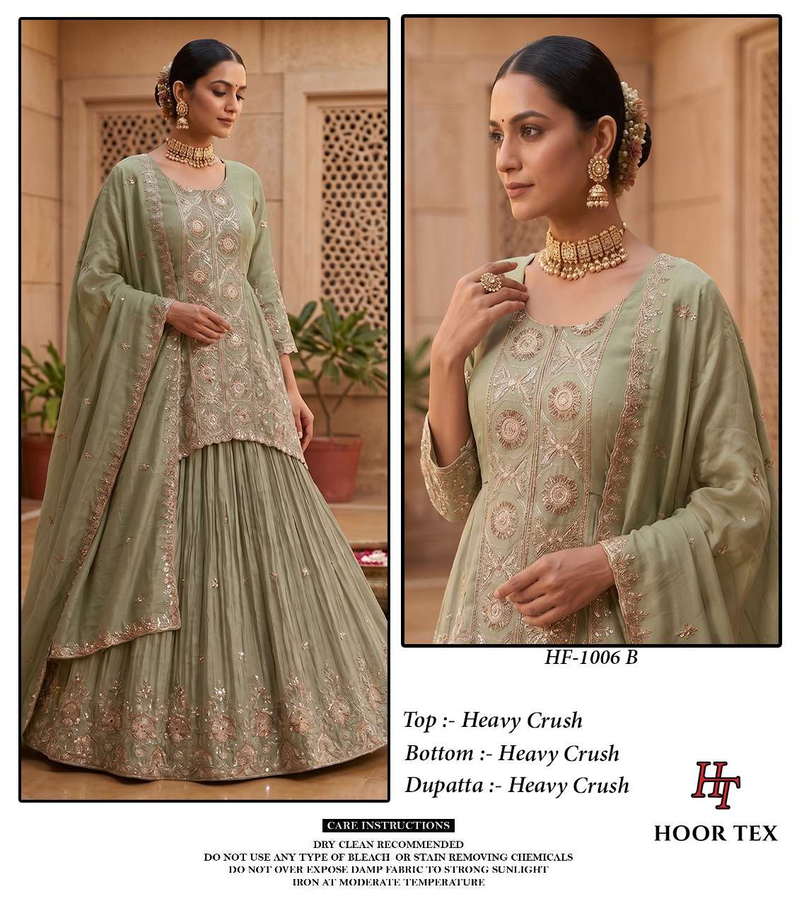Hoor Tex HF-1006 Crush Embroidered Ready To Wear Pakistani Suit Set