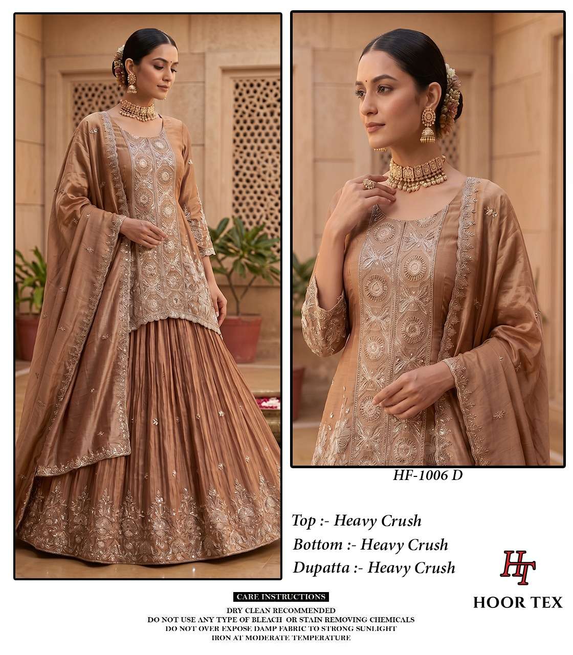 Hoor Tex HF-1006 Crush Embroidered Ready To Wear Pakistani Suit Set