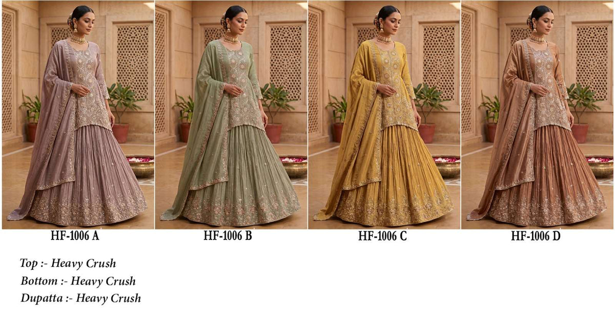 Hoor Tex HF-1006 Crush Embroidered Ready To Wear Pakistani Suit Set