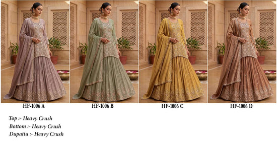 Hoor Tex HF-1006 Crush Embroidered Ready To Wear Pakistani Suit Set