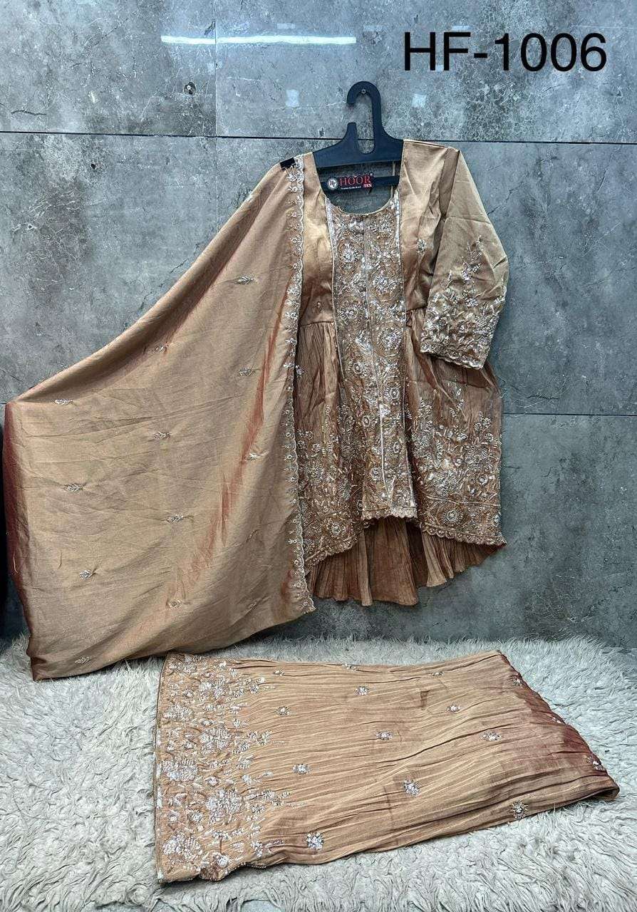 Hoor Tex HF-1006 Crush Embroidered Ready To Wear Pakistani Suit Set