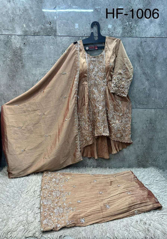 Hoor Tex HF-1006 Crush Embroidered Ready To Wear Pakistani Suit Set