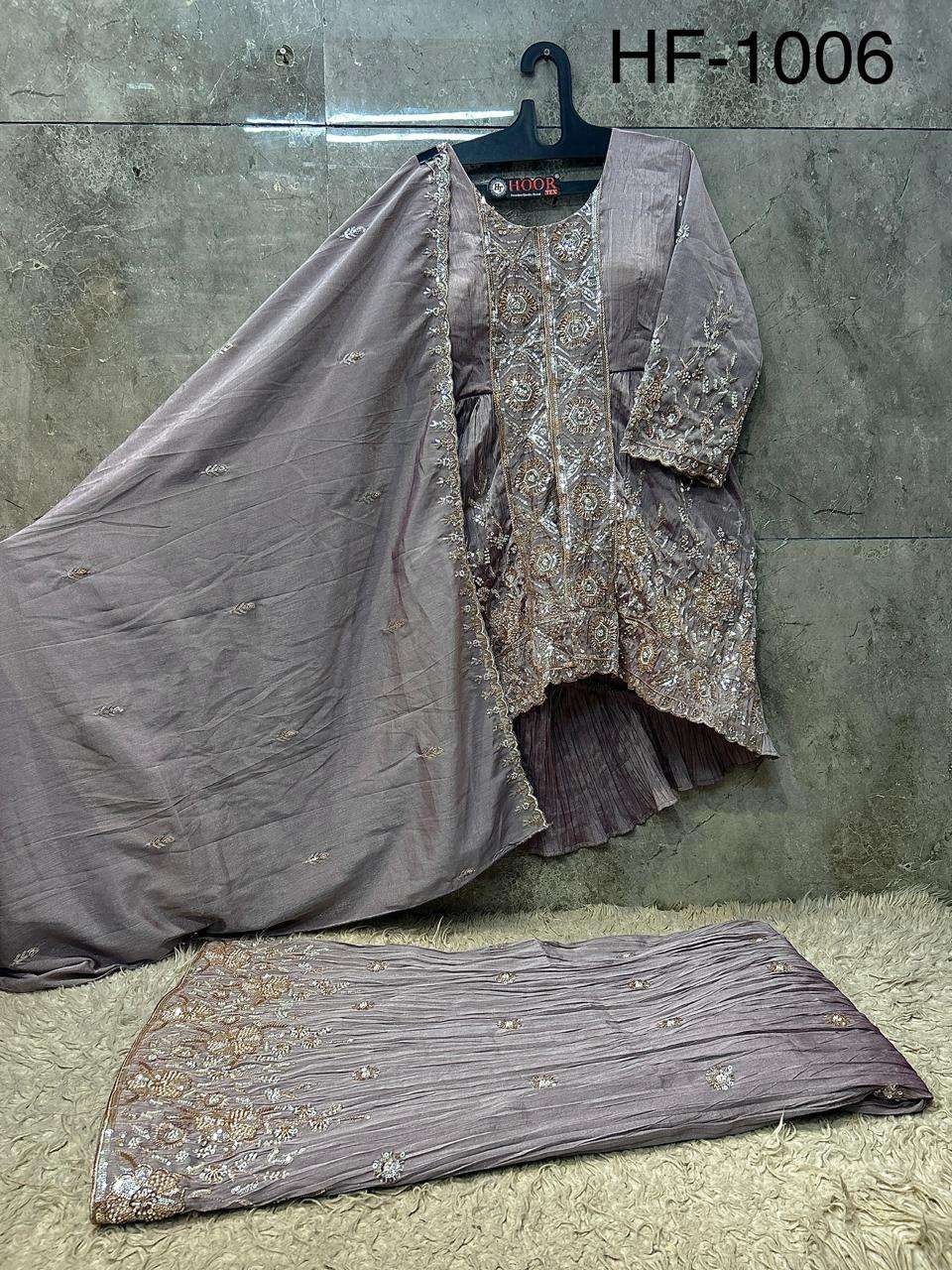 Hoor Tex HF-1006 Crush Embroidered Ready To Wear Pakistani Suit Set