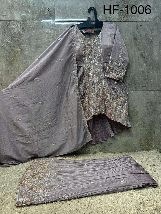 Hoor Tex HF-1006 Crush Embroidered Ready To Wear Pakistani Suit Set