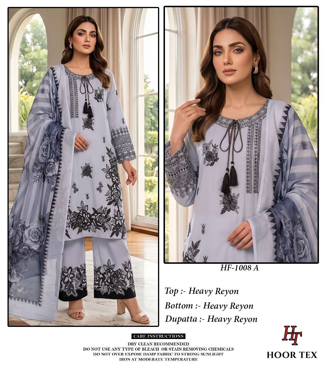 Hoor Tex HF-1008 Rayon Printed Stitched Pakistani Suit Set