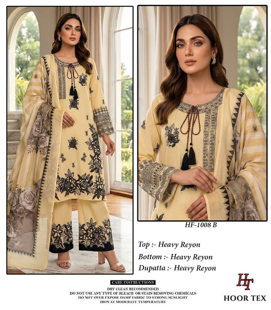 Hoor Tex HF-1008 Rayon Printed Stitched Pakistani Suit Set